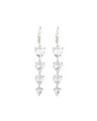 Crystal Heart Drop Earrings, Clear