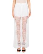 Floral-lace Wide-leg Pants W/