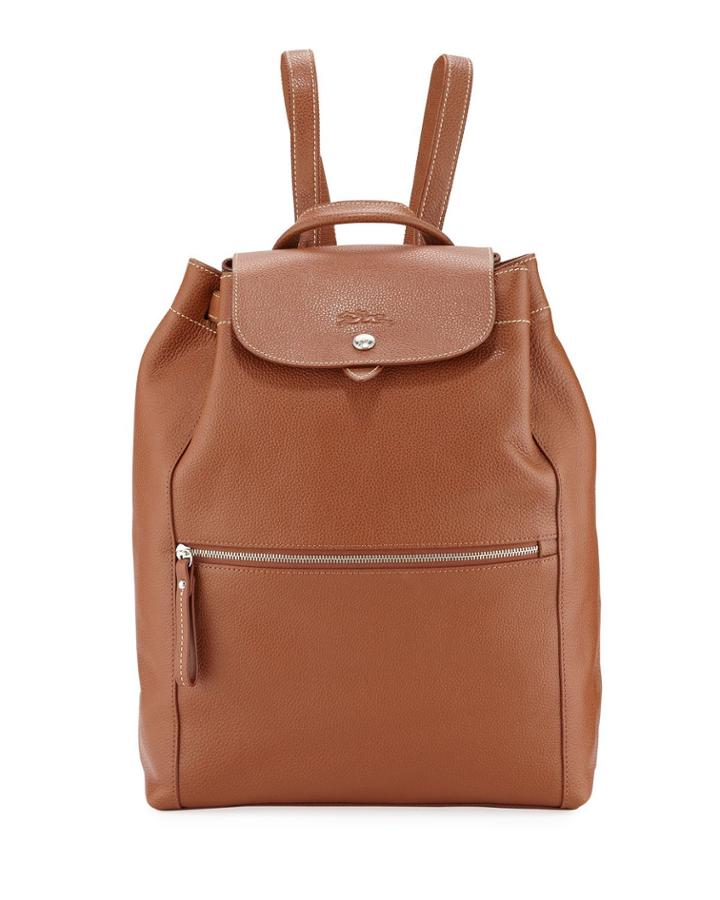 Le Foulonne Medium Leather Backpack