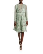 Lace Long Sleeve Pleated