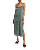Dash-print Scoop-neck Maxi