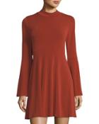 Bell-sleeve Jersey Dress