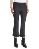 Prince Of Wales Cropped Flare Pants, Charcoal