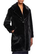 Plush Faux-fur Coat, Black