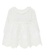 Girl's Long-sleeve Tulle Embroidered Dress, Size