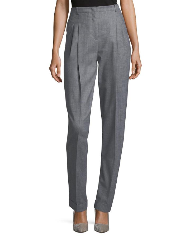 Cuffed Pleat-front Trousers