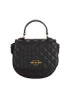 Quilted Faux-leather Top-handle Bag