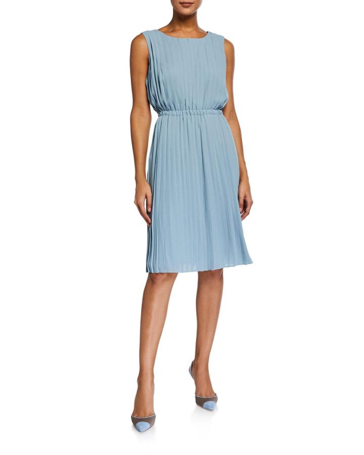 Pleated Flirty Sleeveless Dress