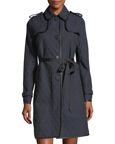 Button-front Self-tie Trench Coat
