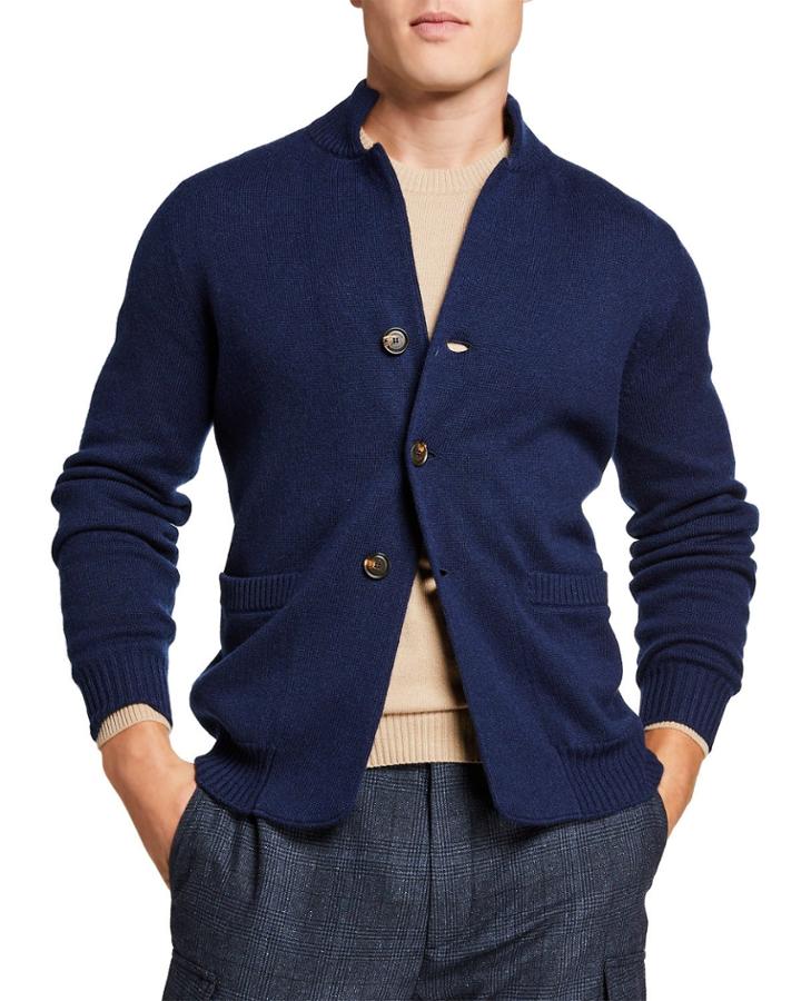 Men's Cashmere Cardigan With Three-buttons