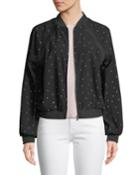 Mr. Polka Dot Zip-front Bomber Jacket