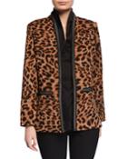 Petite Leopard-print Jacket With Chain Detail