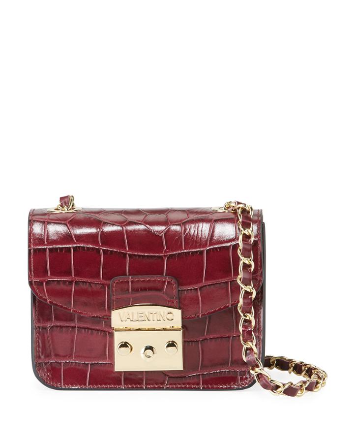 Bijou Croco Croc-embossed Leather Crossbody Bag