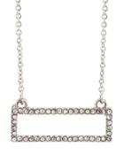 Pave Crystal Rectangle Pendant Necklace,