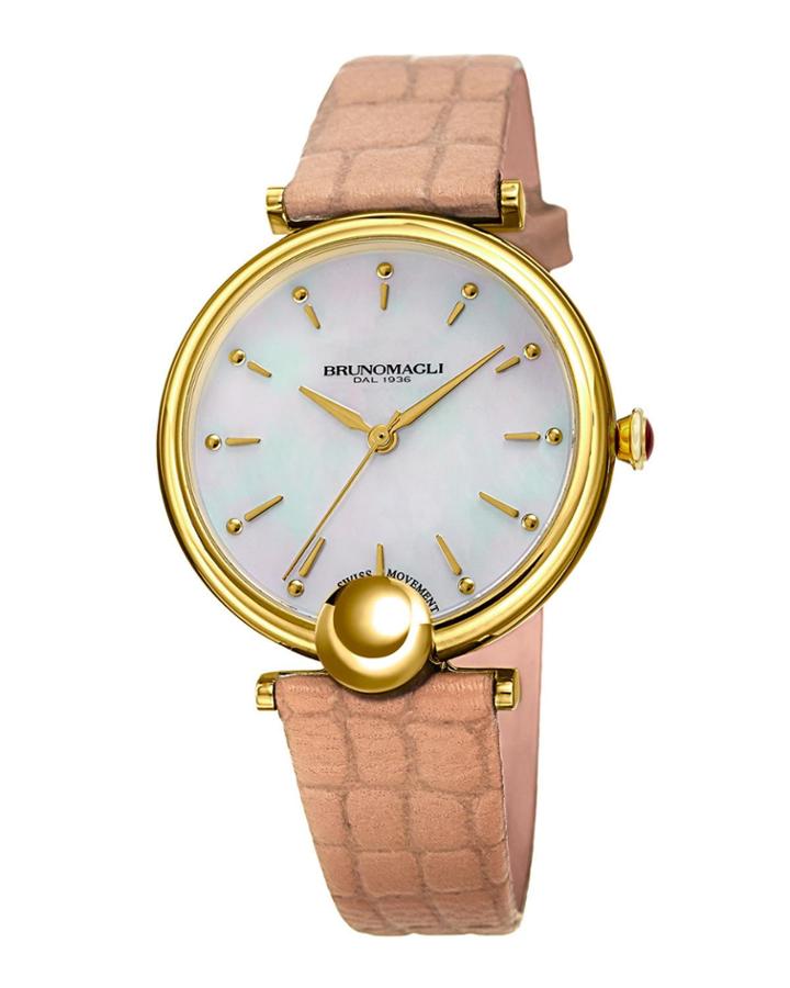 34mm Miranda Croco Watch, Blush