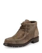 Crawford Lugged Suede Boot, Beige