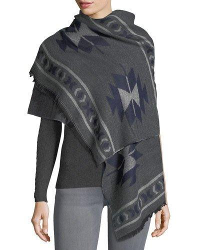 Dots & Stripes Textured Wrap, Navy/gray