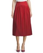 Ankle-length A-line Cotton-linen