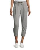 Wool/cashmere Jogger Pants With Luxury Zip Detail