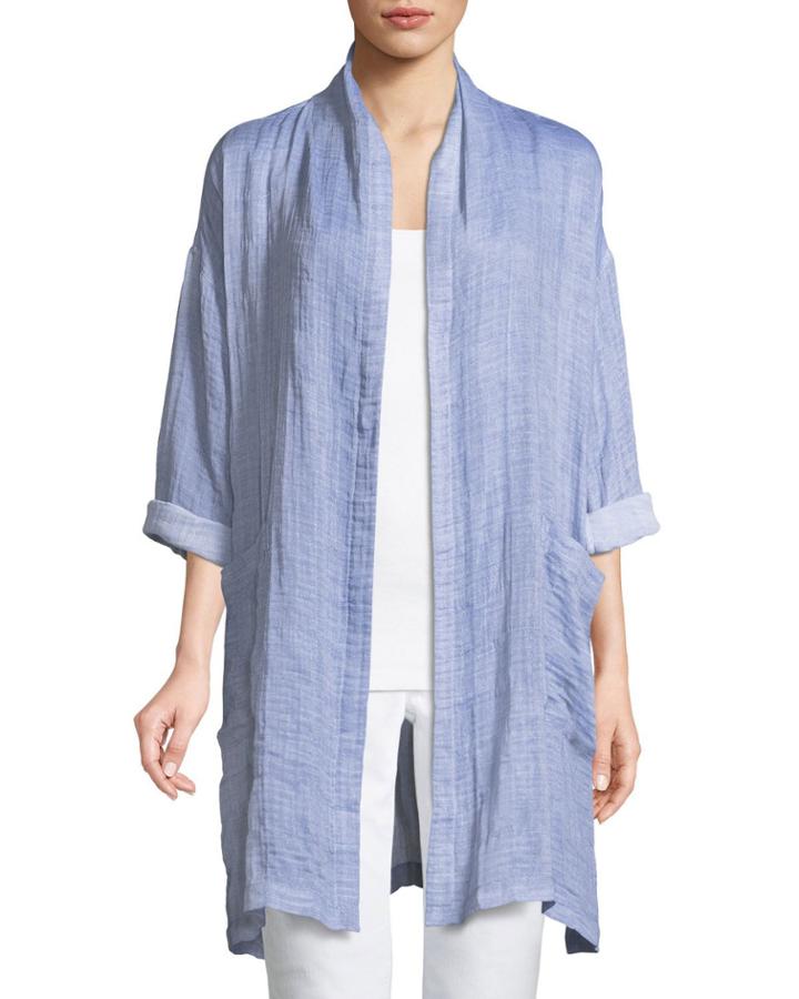 Crinkle Gauze Kimono Coat