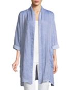 Crinkle Gauze Kimono Coat