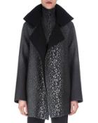Way-print Raglan-sleeve Coat