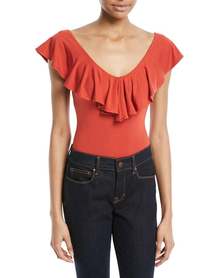 V-neck Ruffle Bodysuit
