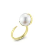 12mm Fluid Open White Pearl Ring,