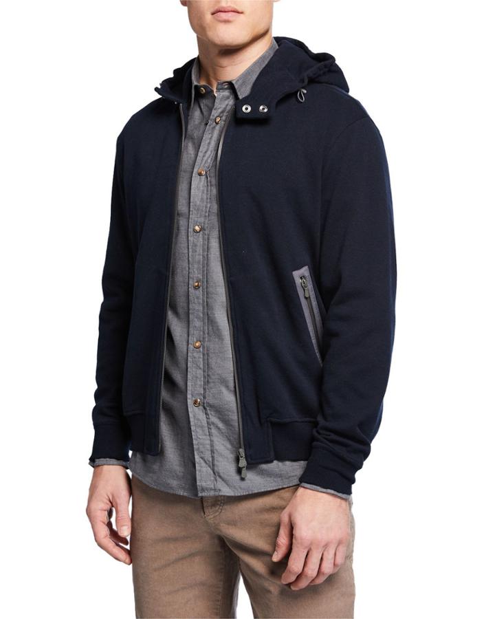 Men's Hooded Sports Zip-front
