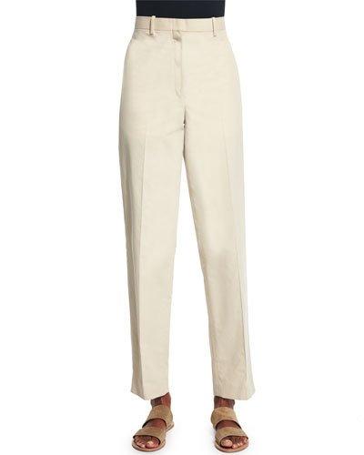 Mapion Straight-leg Ankle Pants, Pearl