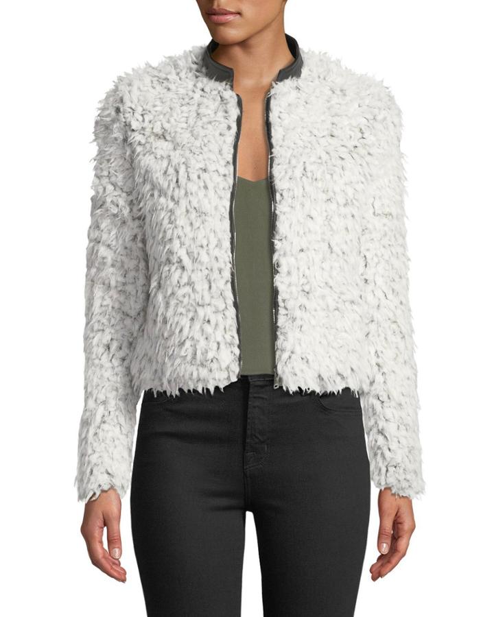 Shaggy Faux Fur Jacket W/ Vegan