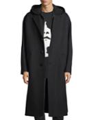 Sweatshirt-lined Oversized Wool Coat