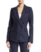 Tailored Pinstripe Hook-front Blazer