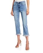 Ruffle-cuff Cropped Jeans