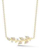 Petite Leaf Necklace On Plain Chain