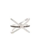 18k Crisscross Two-tone Diamond Ring,