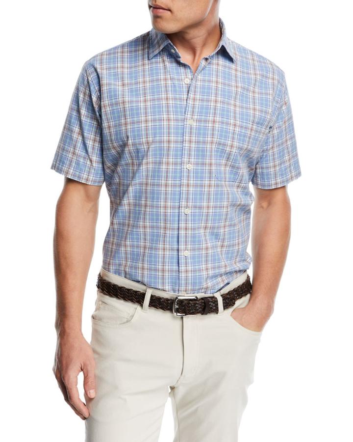 Rockport Plaid Short-sleeve Shirt,