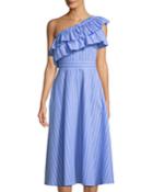 Sapphire One-shoulder Striped
