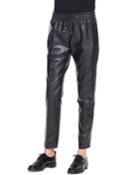 Leather Track Pants With Drawstring