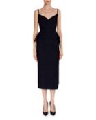 Sleeveless Boucle Peplum