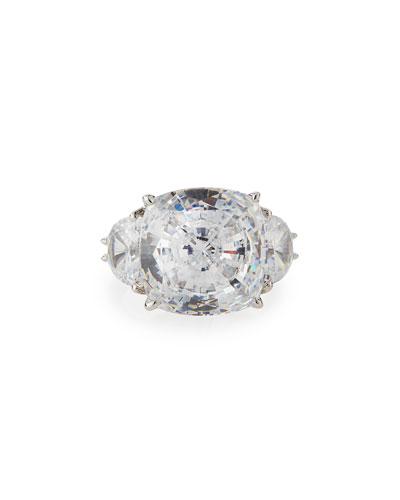 Cushion-cut Clear Cz Cocktail Ring