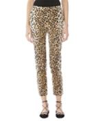 Cheetah-print Straight-leg Trousers