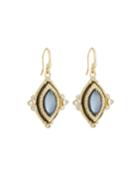 Old World Blue Sapphire & Diamond Marquise Drop Earrings