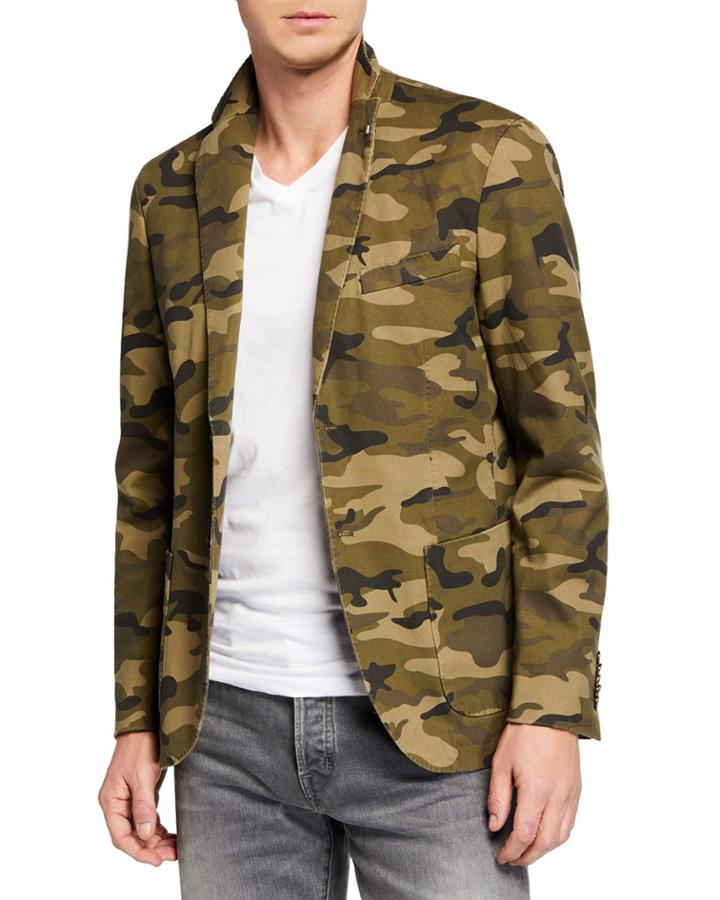 Men's Two-button Camo Jacket