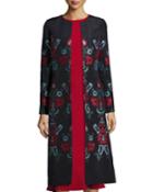 Cross-stitch Embroidered Silk Coat, Blue