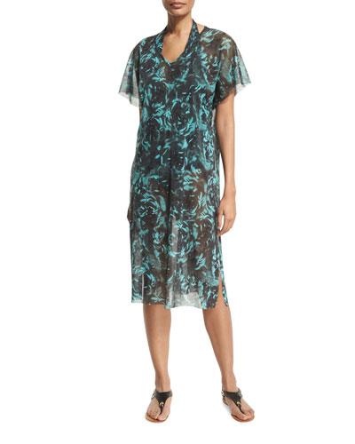 Rose-print Coverup