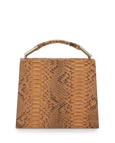 Charlotte Origami Python & Leather Handbag,