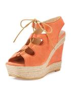 Gilly Lace-up Suede Wedge