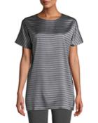 Striped Satin Loose-fit T-shirt