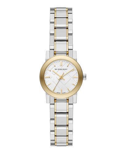 26mm City Two-tone Bracelet Watch, Yellow Gold/silver